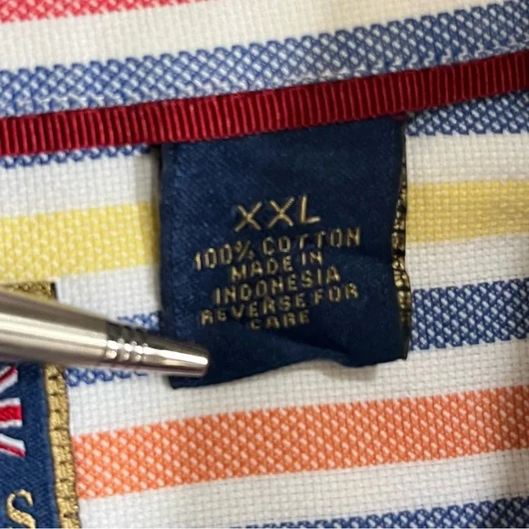 T Harris London Men XXL Multi Striped Button Up LS Shirt Cotton Office Business - Picture 3 of 9